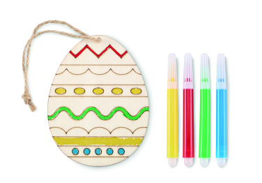 Logo trade promotional products image of: Wooden egg painting set